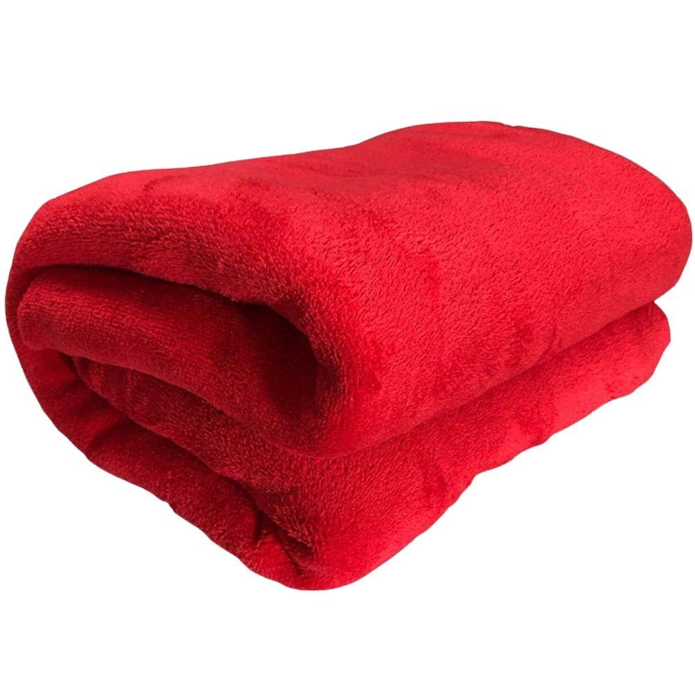 Cobertor Manta Microfibra Aconchego Solteiro - Vermelho