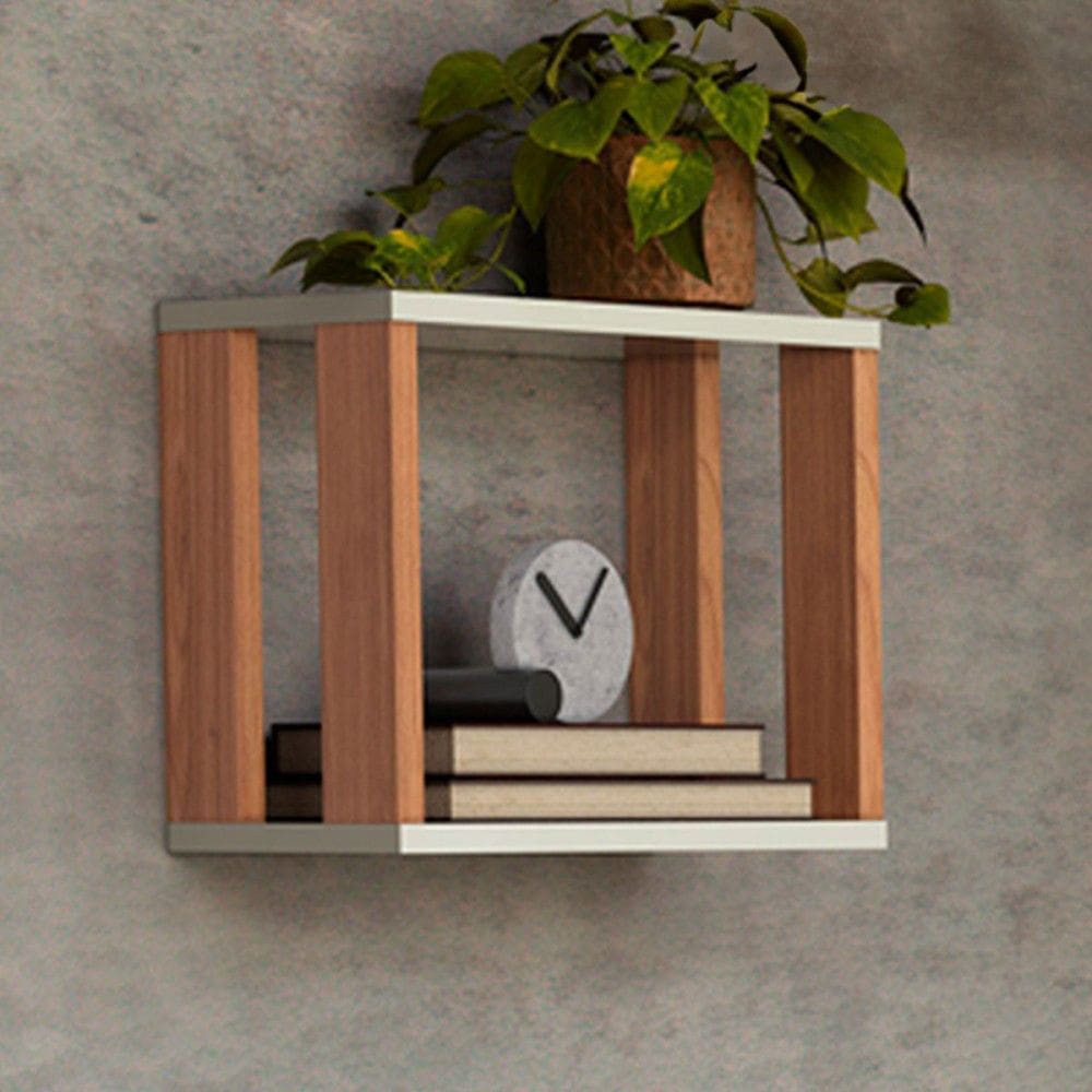 Nicho Industrial 100% Mdf Off White/Freijó F27 - Pradel