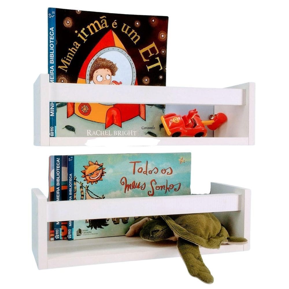 Prateleiras Para Livros E Brinquedos Infantis bebê 2Un 55Cm