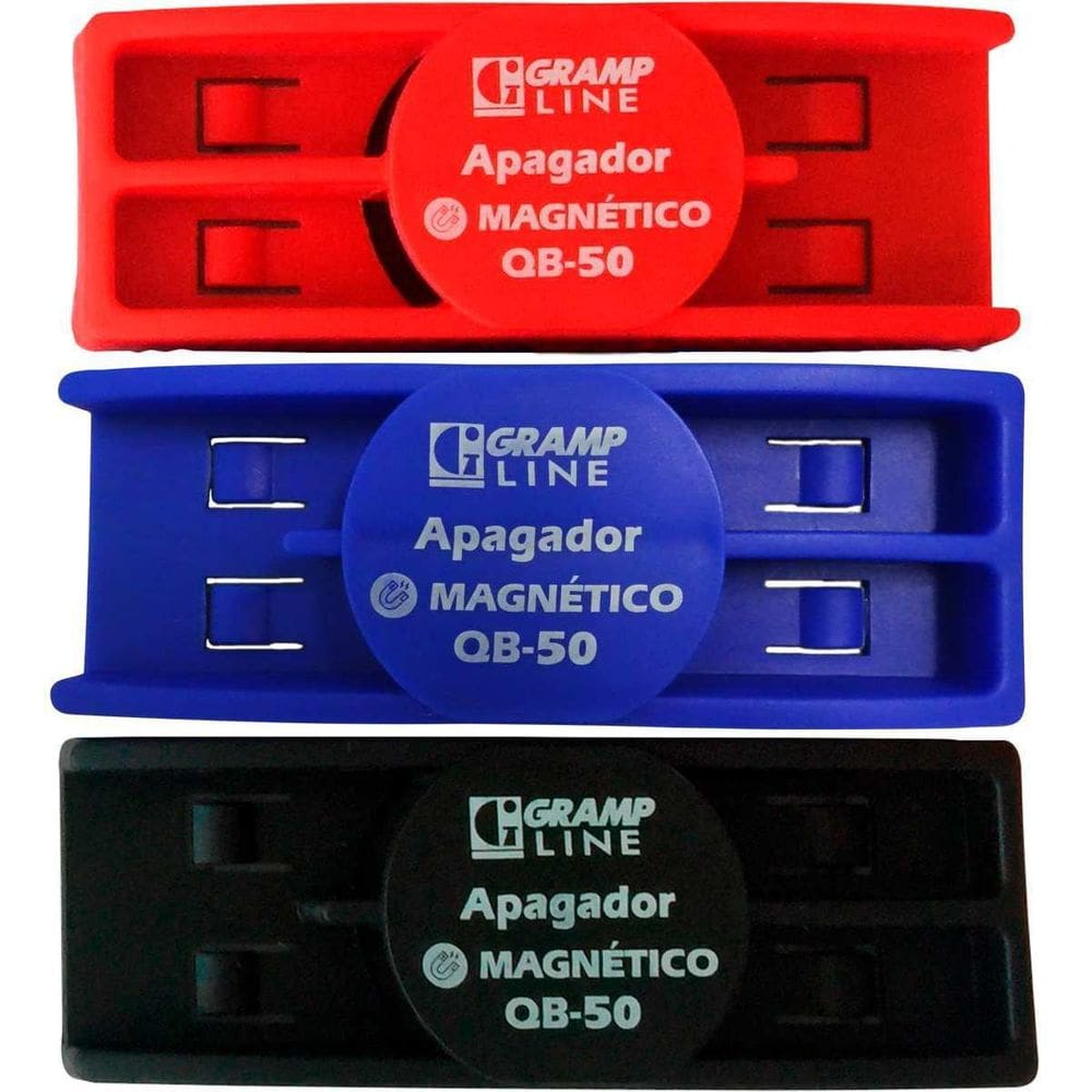 Apagador Quadro Branco Magnético Qb-50 Azul Preto Vermelho