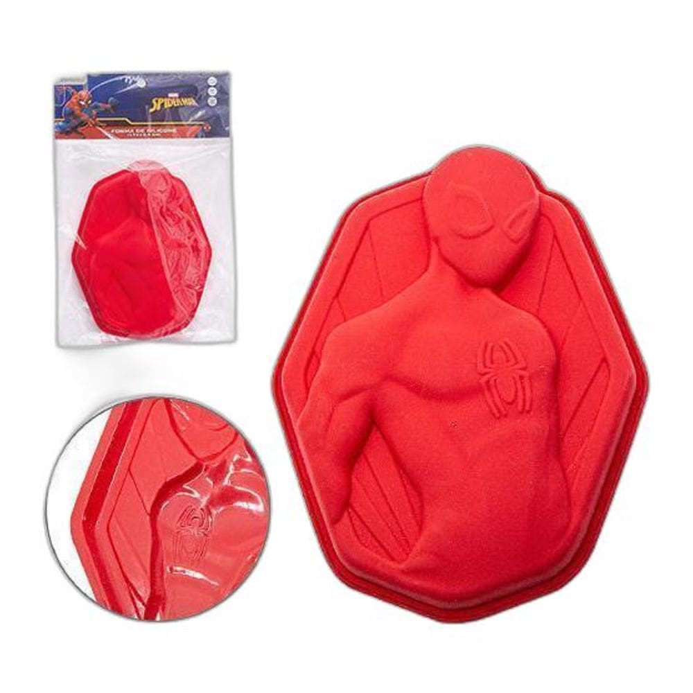 Forma Silicone Para Mini Bolo Spider Man 135Ml 17X13,5X2,5Cm