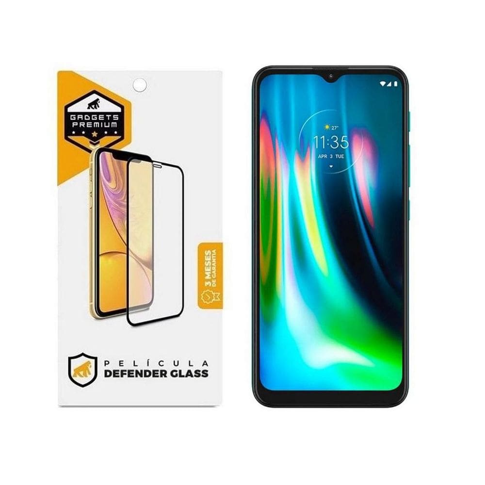Película Defender Glass Moto G9 Play - Preta