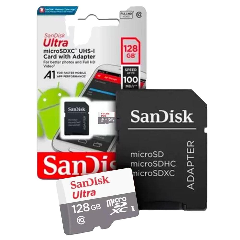 Cartão Memória Sandisk 128Gb Micro Sd, E Confiável.