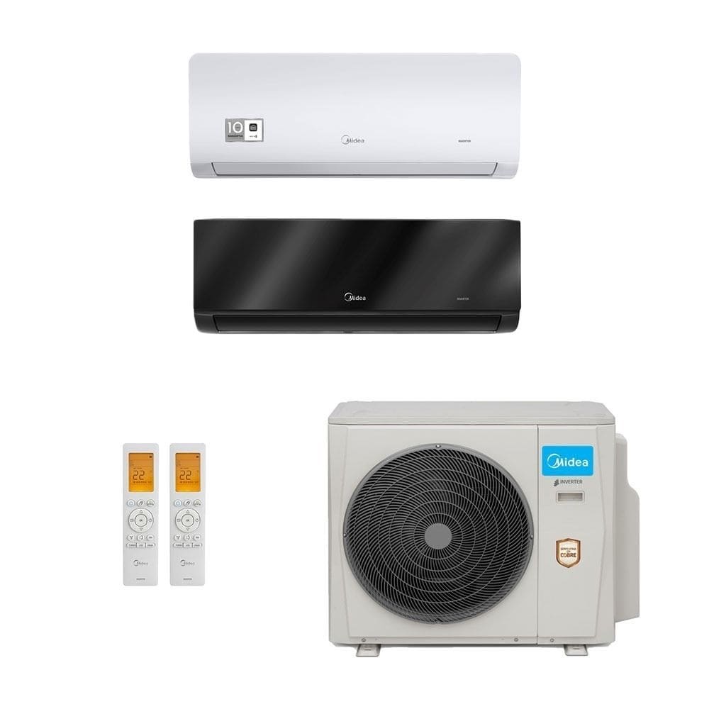 Ar-Condicionado Multi Split Inverter Midea 42.000 (1x Evap HW 12.000 + 1x Evap HW 24.000) Quente/Frio 220V
