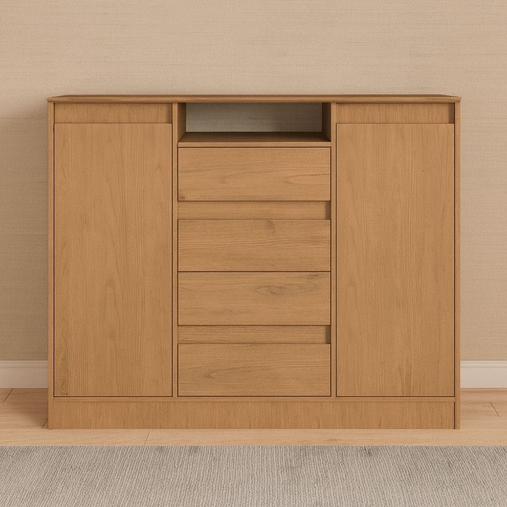 Cômoda 4 Gavetas 2 Portas Alba Móveis Castro