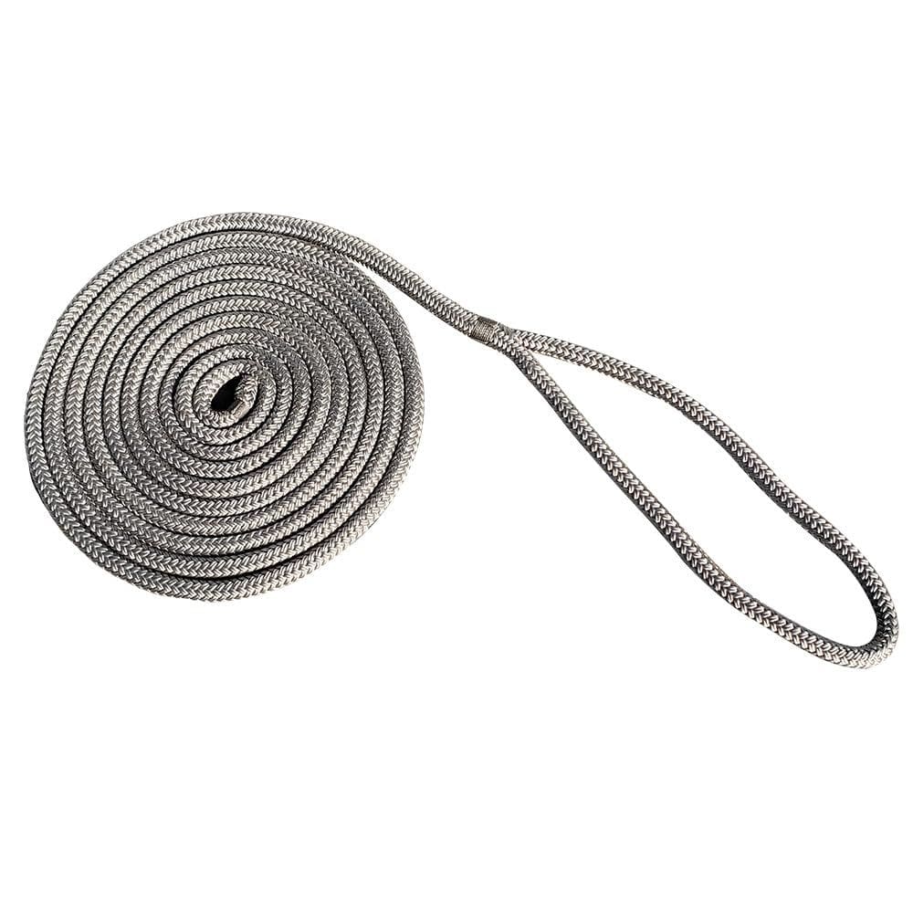 Corda Dock Line New England, 15 m, nylon, trança dupla, cinza