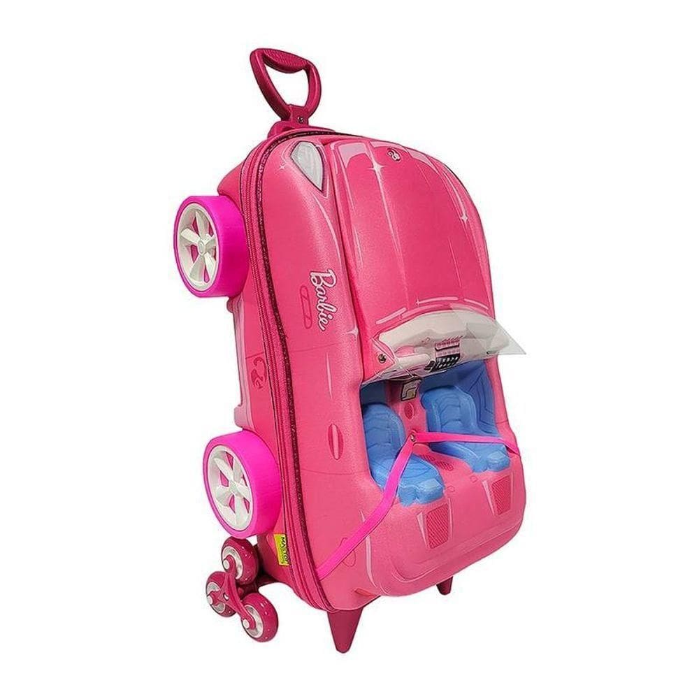 Mala De Viagem Infantil Com Rodinha Barbie Conversível 3d