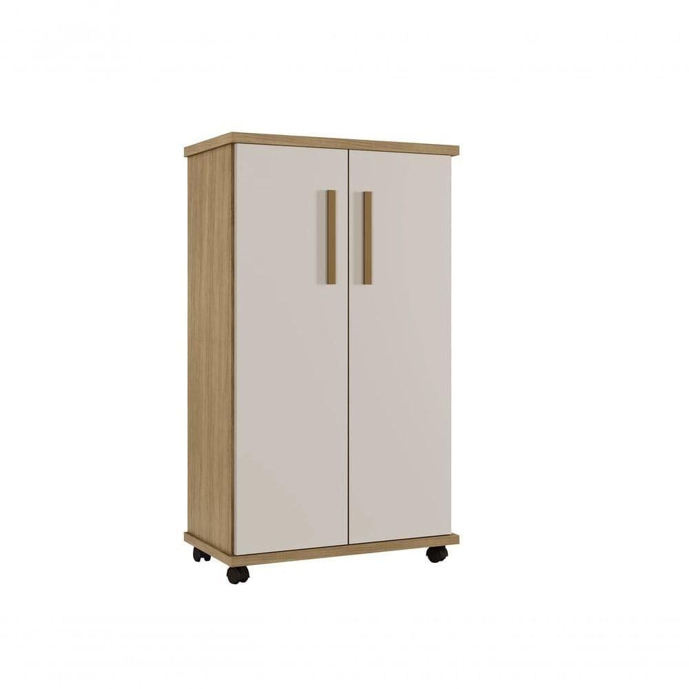 Armário Multiuso 2 Portas 4 Prateleiras Berlim Arte Móveis Cinamomo-off White