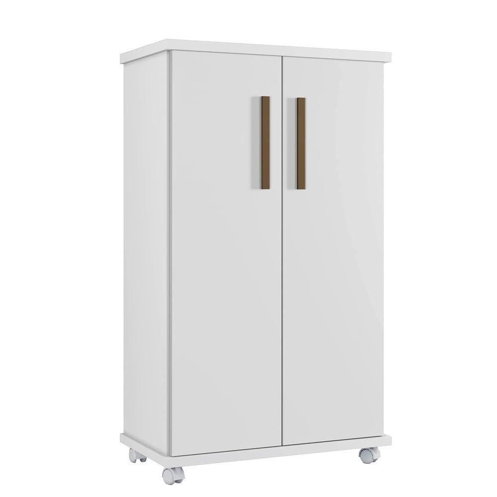 Armário Multiuso 2 Portas 4 Prateleiras Berlim Arte Móveis Branco
