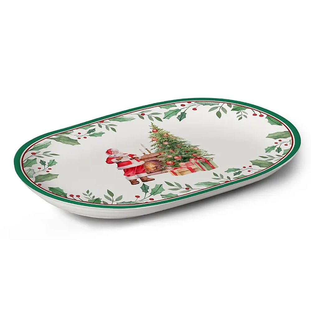Travessa Azevinho Papai Noel 6x23x35cm 1275-122 - Alleanza