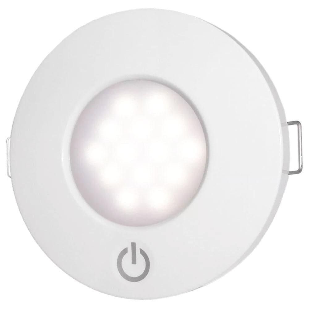 Luminária Redonda De Cabine Touch 14 Leds Branco De Embutir