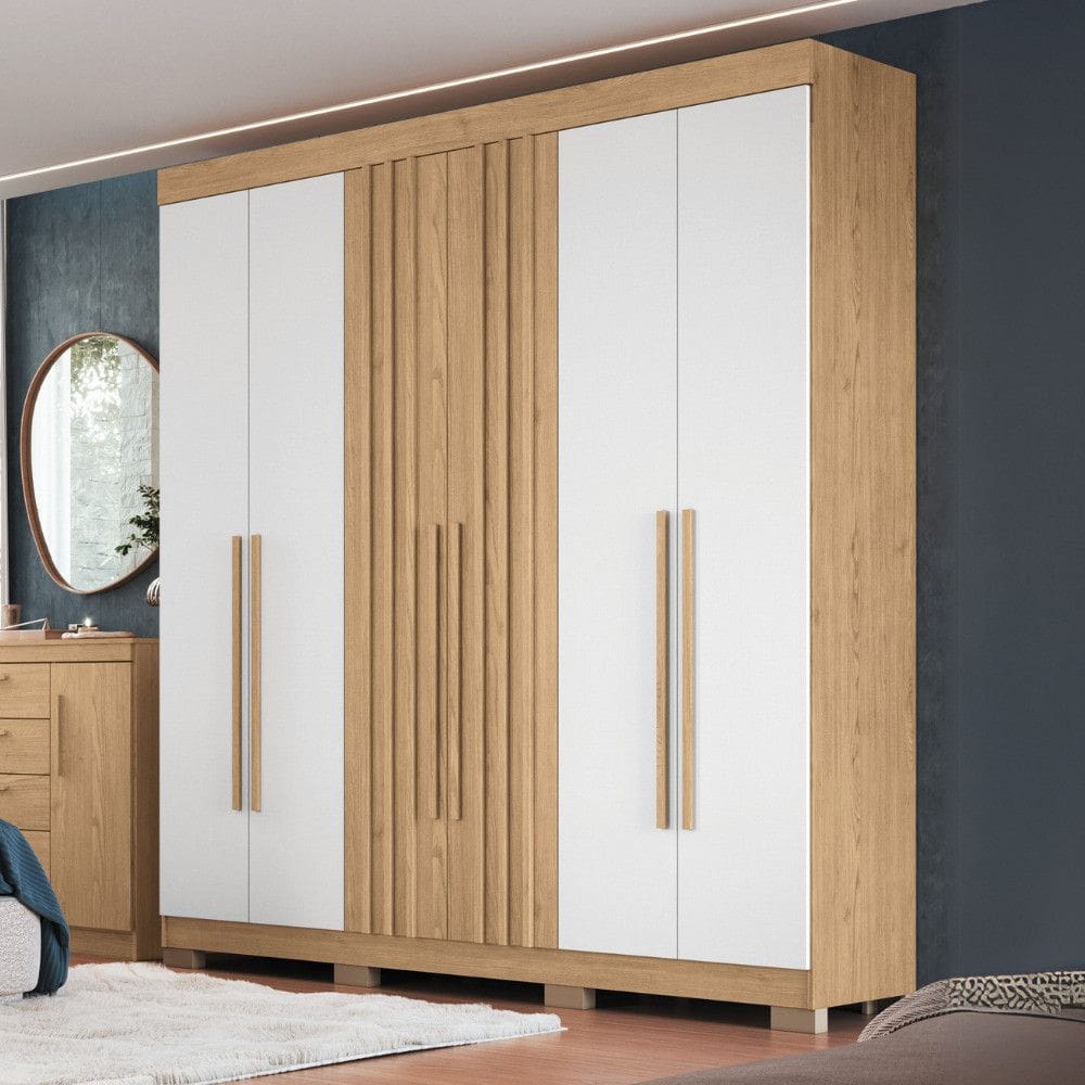 Guarda Roupa Casal Flex 6 Portas com Pés Verona Móveis Castro