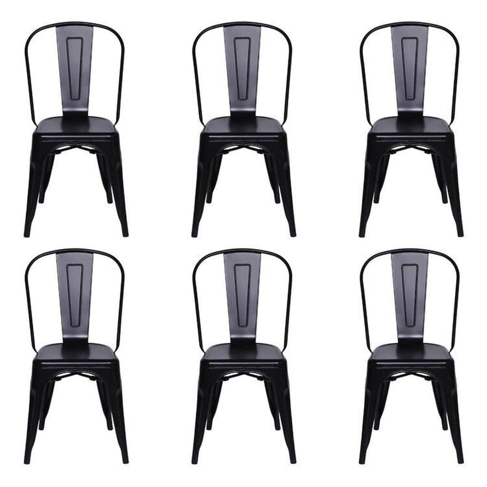 Kit 6 Cadeiras Titan em Aço com Pintura Epóxi Preto