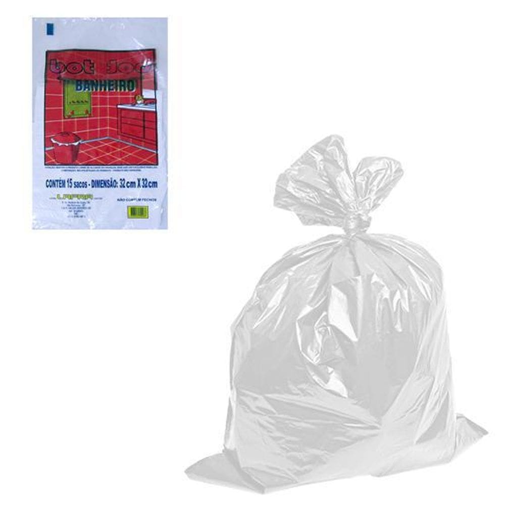 Sacos Para Lixo Branco Para Banheiro Com 15 Sacos 32X32Cm