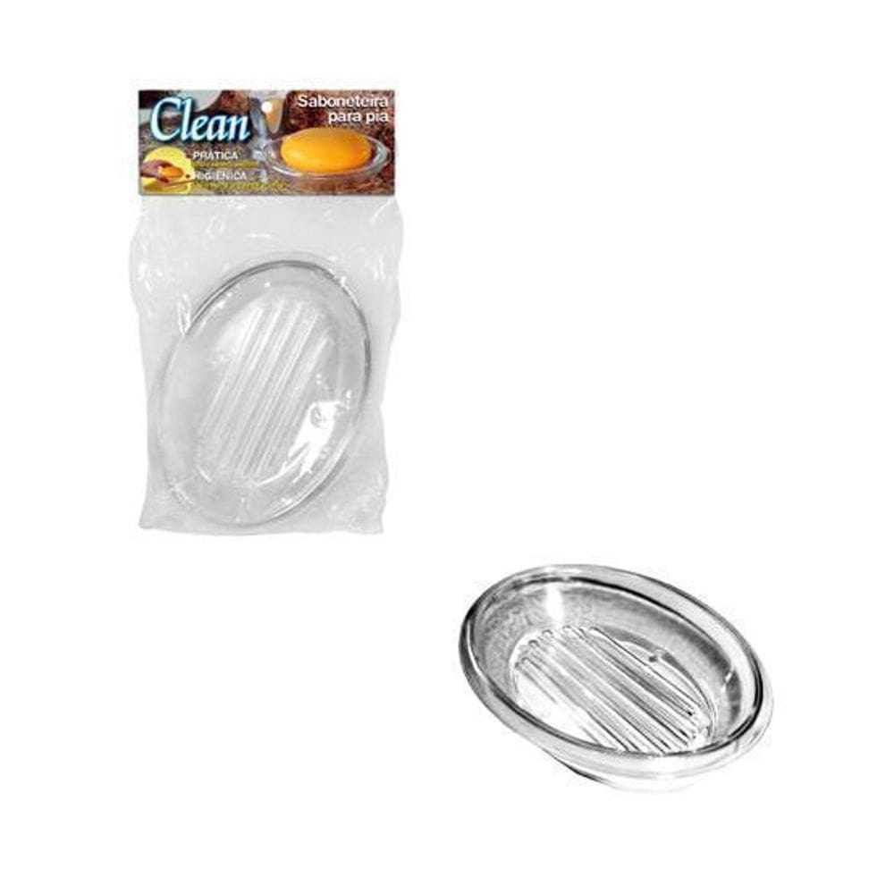 Saboneteira De Pia De Acrilico Oval Clean 13X9Cm