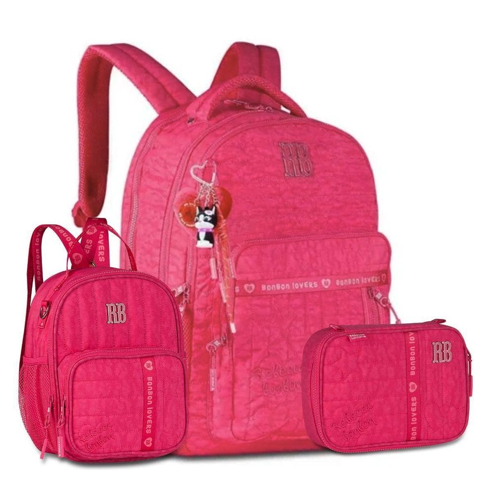 Kit Rebeca Bonbon Mochila Com Lancheira Térmica E Estojo Box