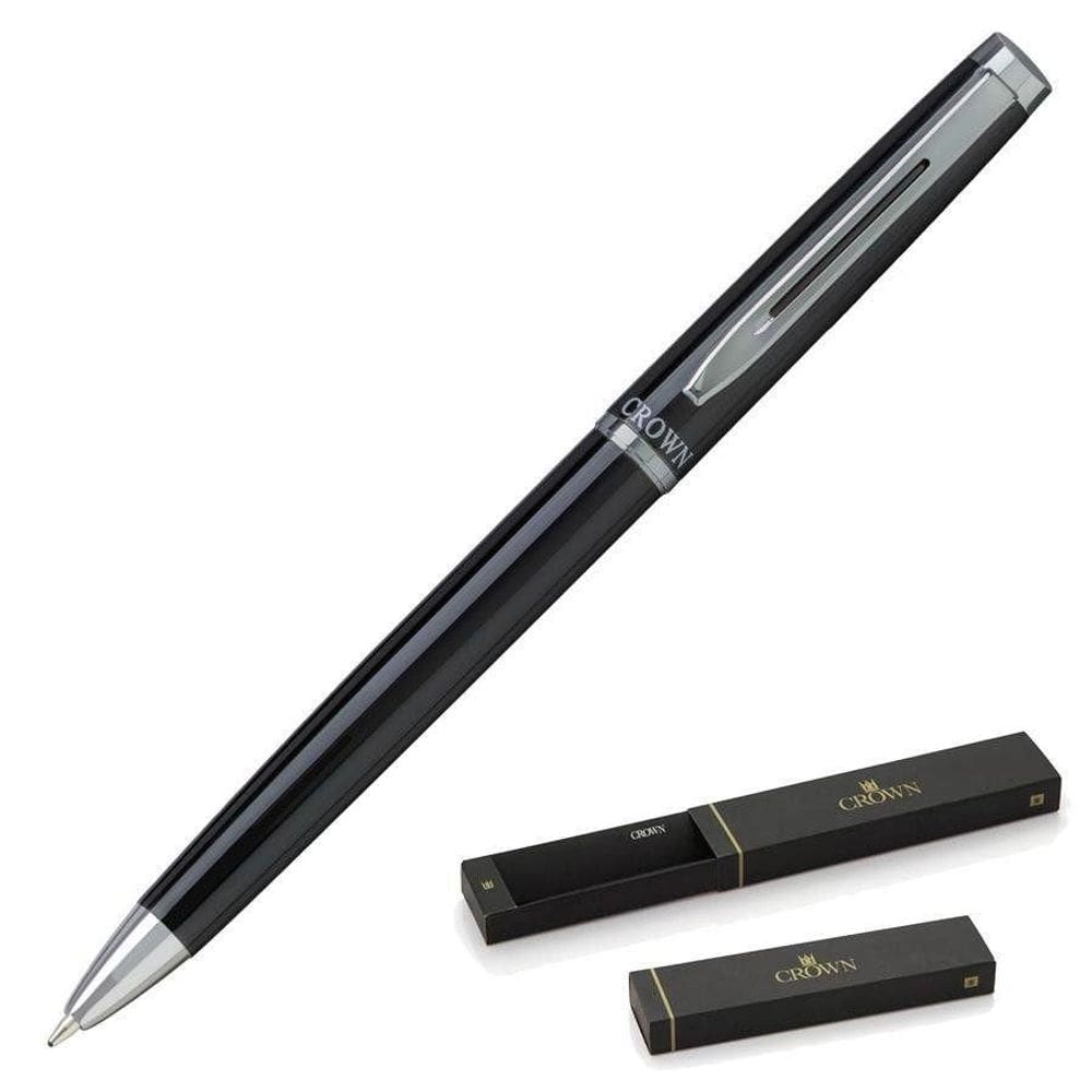 Caneta Esferográfica Crown Ref: Di10079P Libra Chrome Preta