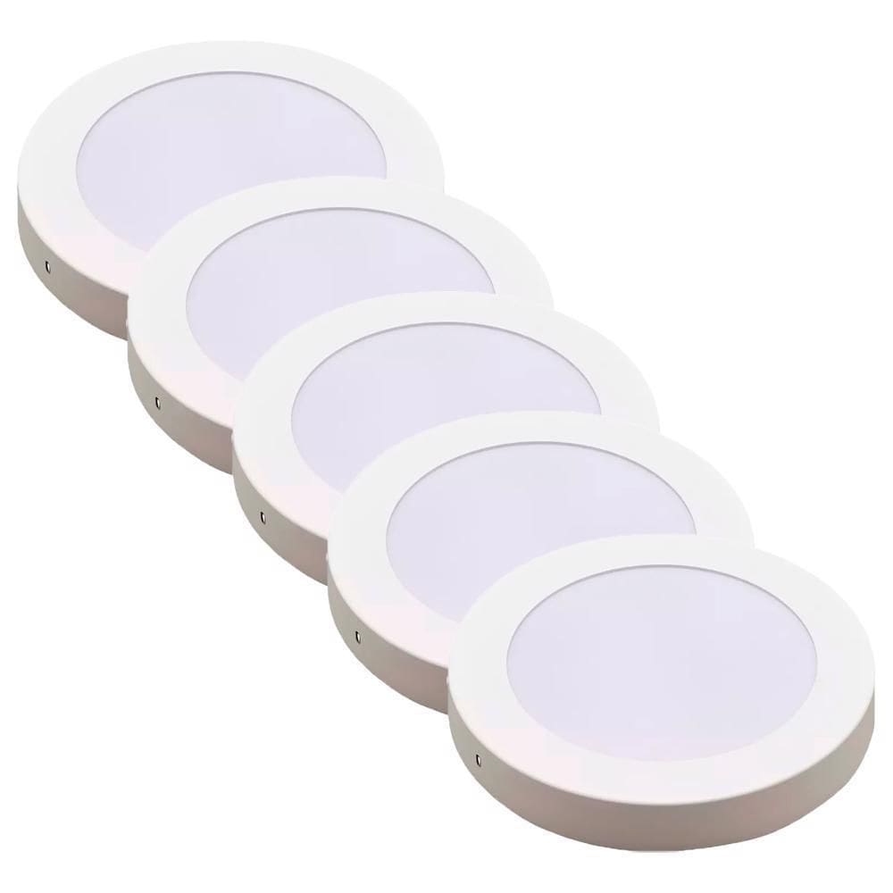 Kit 5 Luminária Plafon Led Redondo Sobrepor 24W 4000K - Noll