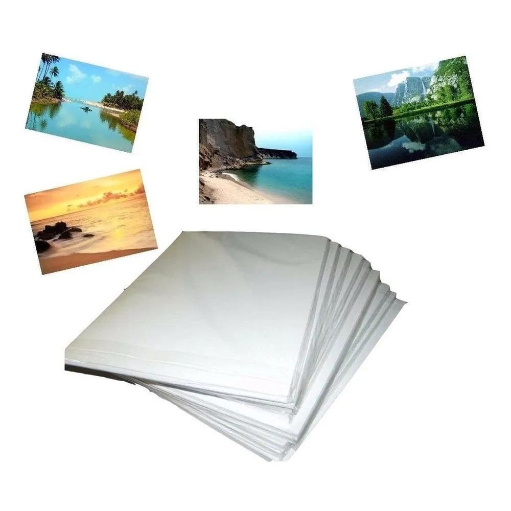 10X 100 Papel Foto Glossy Adesivo 130G Brilho Prova D`Agua