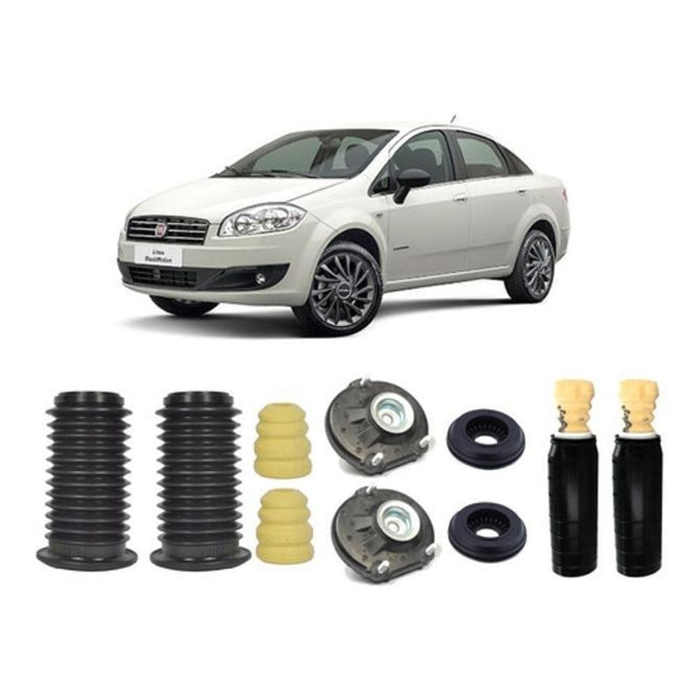 4 Kit Batente Coxim Dianteiro Traseiro Linea 2008 2009 2010