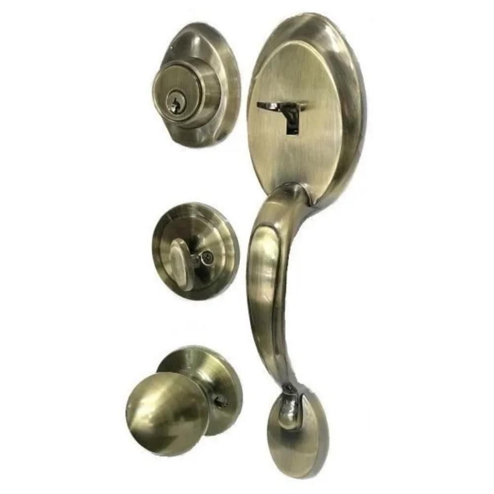 Fechadura Retrô Blim Blim Antique Ourovelho Externa Colonial