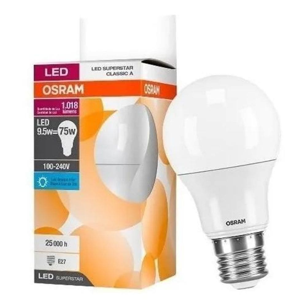 10X Lâmpada De Led Bulbo 9W Branco Quente 3000K - Osram