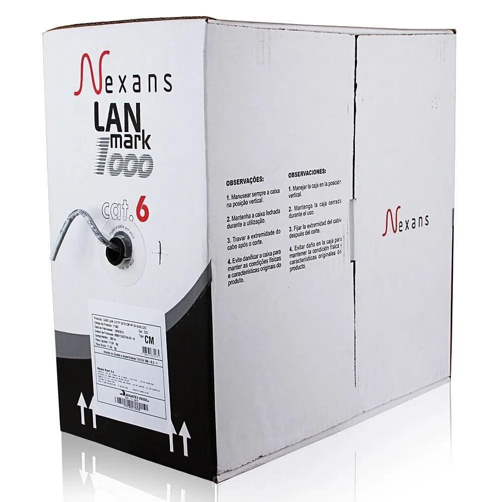Cabo De Rede Nexans Cat6 Cinza - 70 Metros
