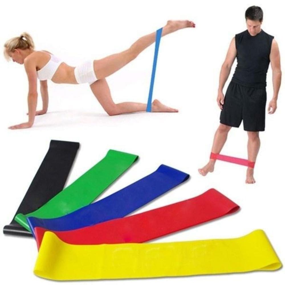 5 Faixas Elástica P Exercício Academia Fortalece Perna Braço