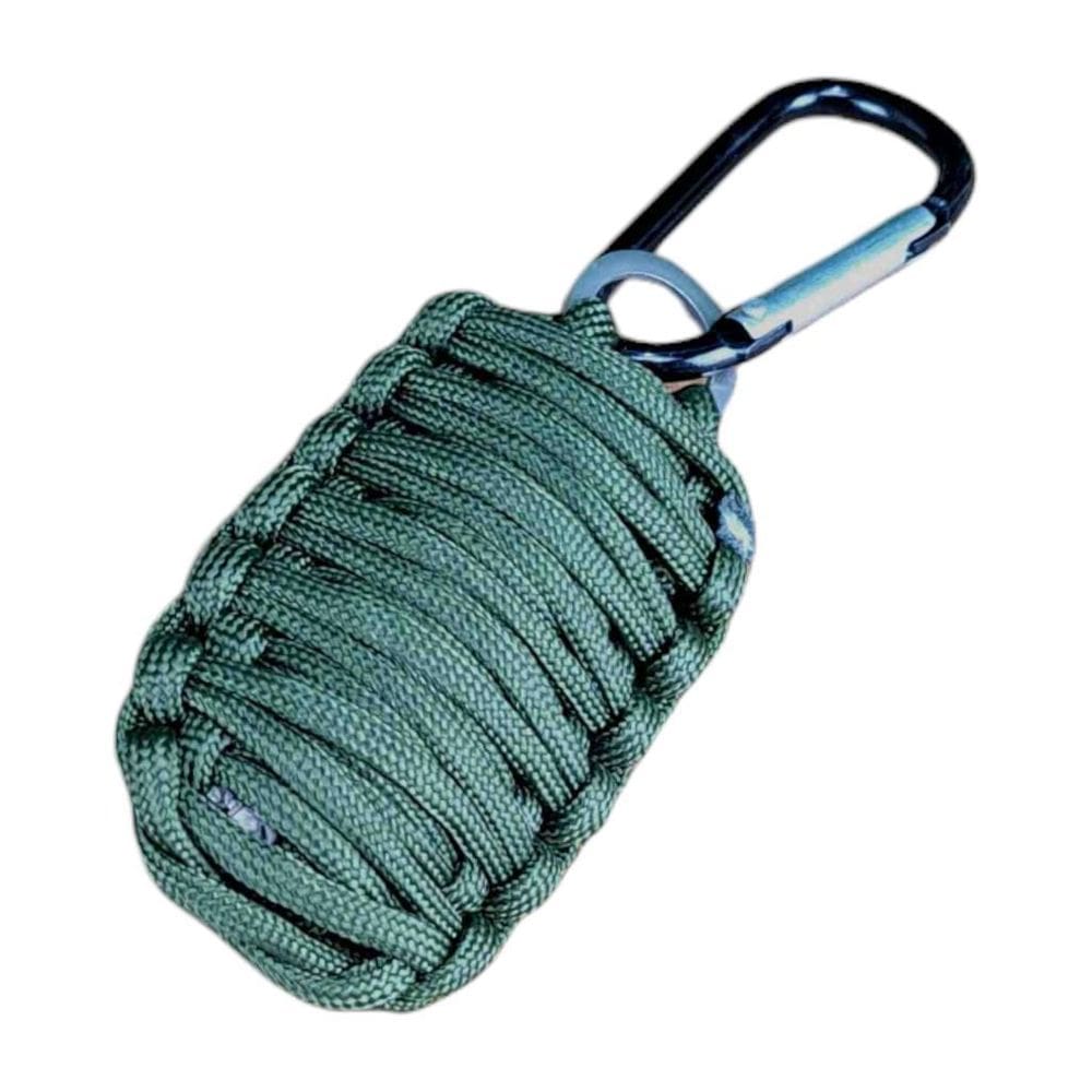 Chaveiro Sobrevivência 13 Em 1 Paracord Mosquetão Verde