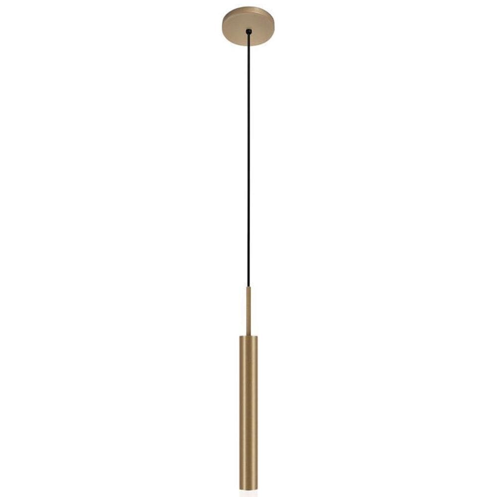 Pendente Teto Luminária Tubo Difusor Ilha Mesa Sala Bronze