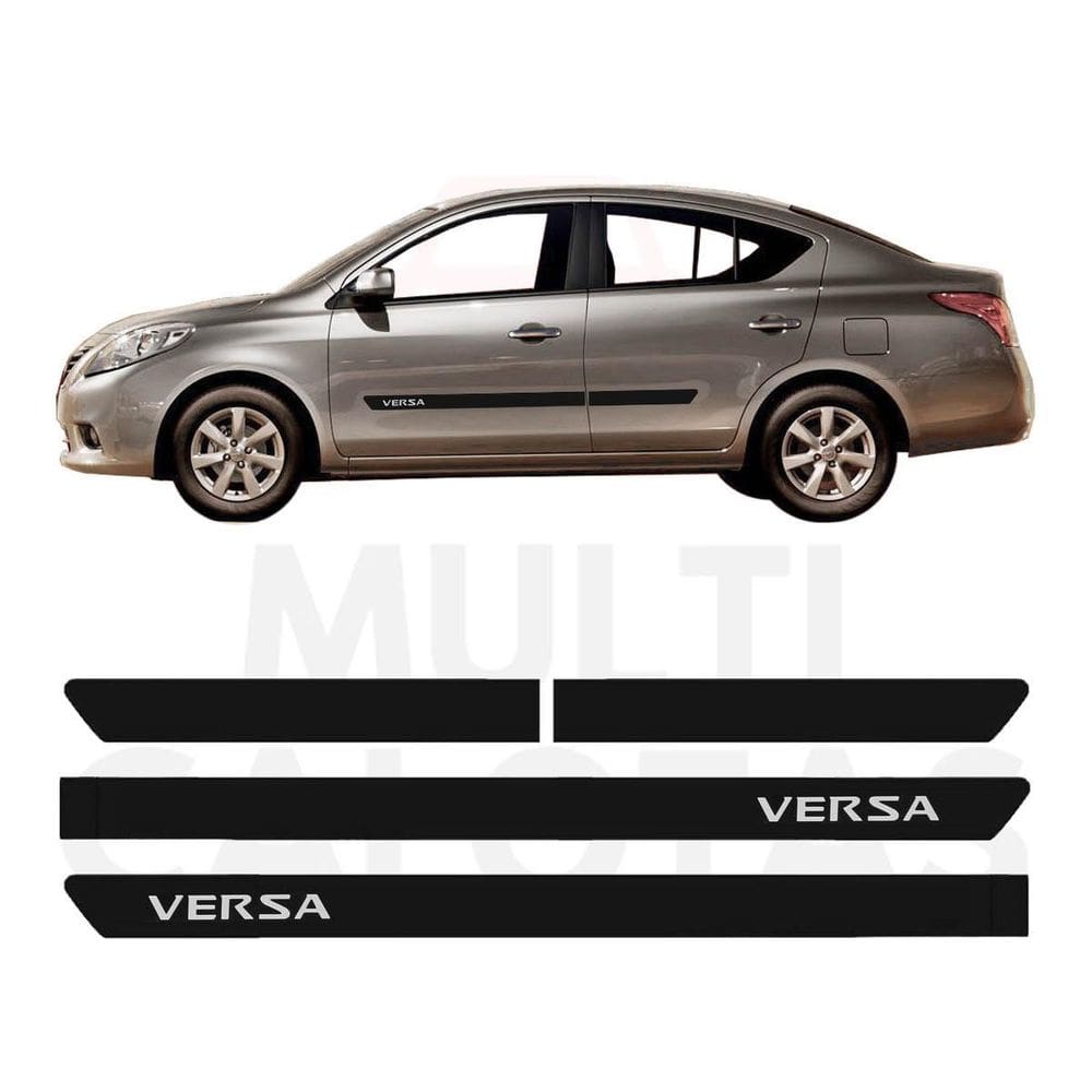 Friso Lateral Versa 2012 A 2015 Preto Fosco Com Nome