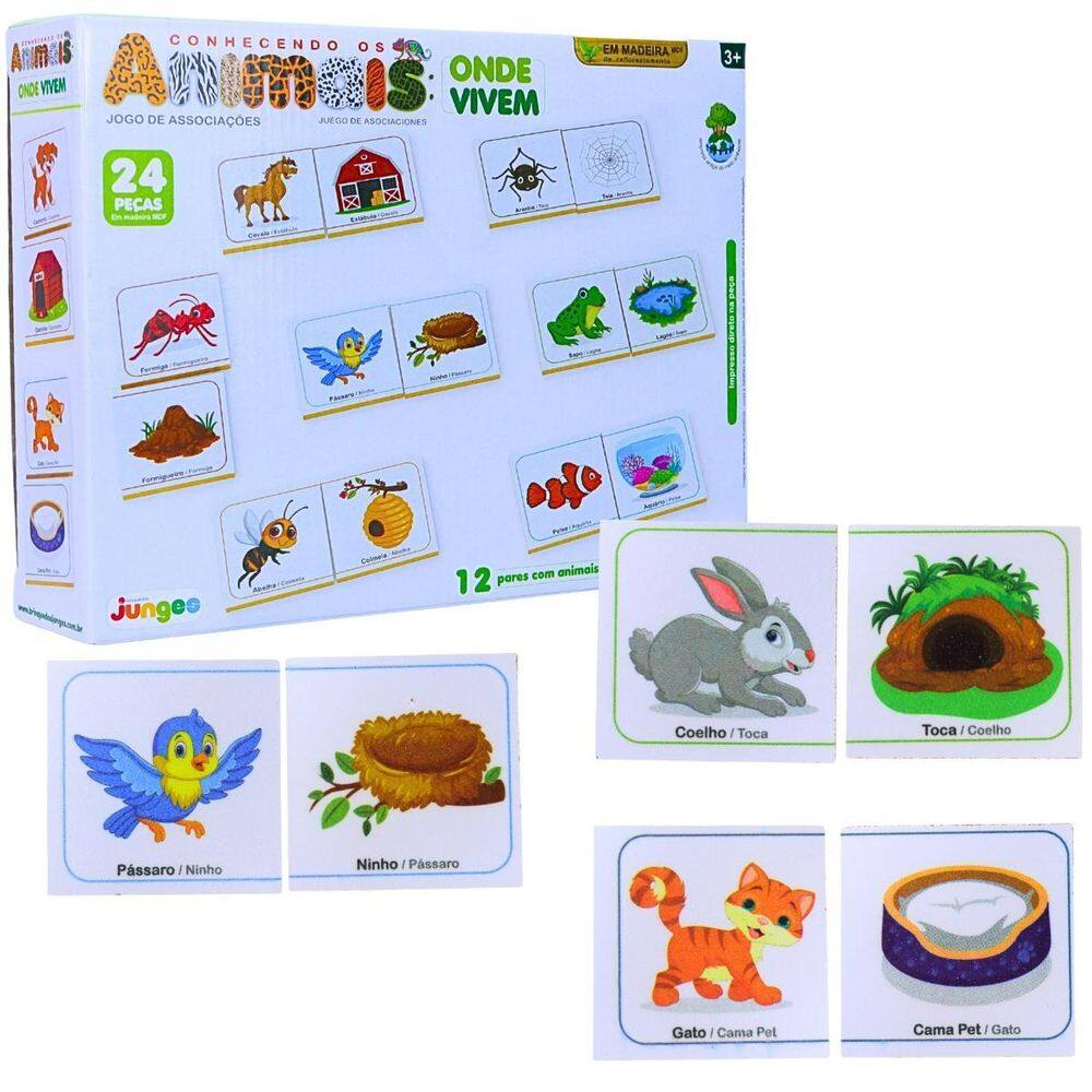 Jogo Conhecendo Os Animais Onde Vivem 24 Peças 384 - Junges