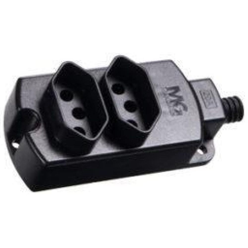 Tomada Barra Margirius 10A 2 Tomada 2P+T Tmu2-310 Preta
