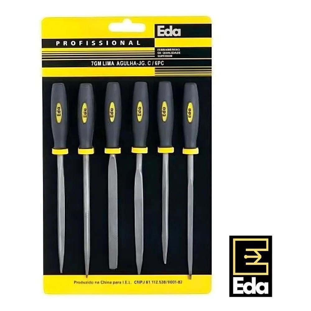10X Kit Jogo Profissional Lima Agulha Com 6 Peças Eda 7Gm
