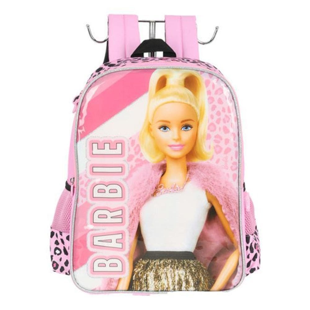 Mochila De Costas Infantil 2 Bolsos Barbie Pet E Fashion