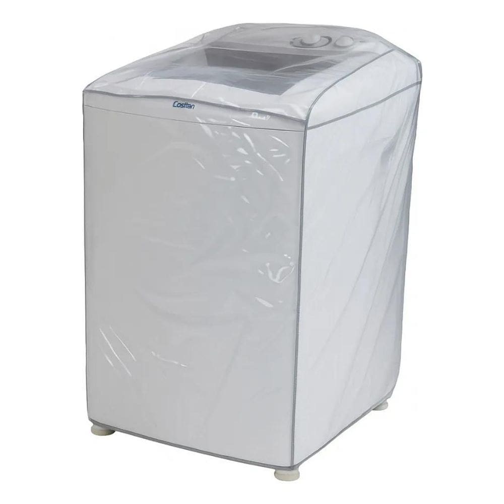 10X Capa Máquina De Lavar Roupas Pvc Transparente M 10Kg À