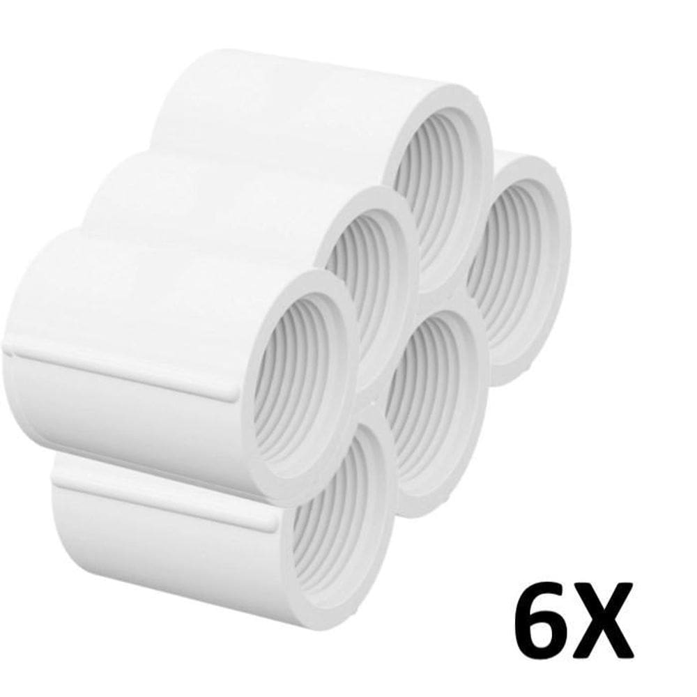 Kit 6 Luva Pvc Roscável 1.1/2 Branca 50Mm Tigre