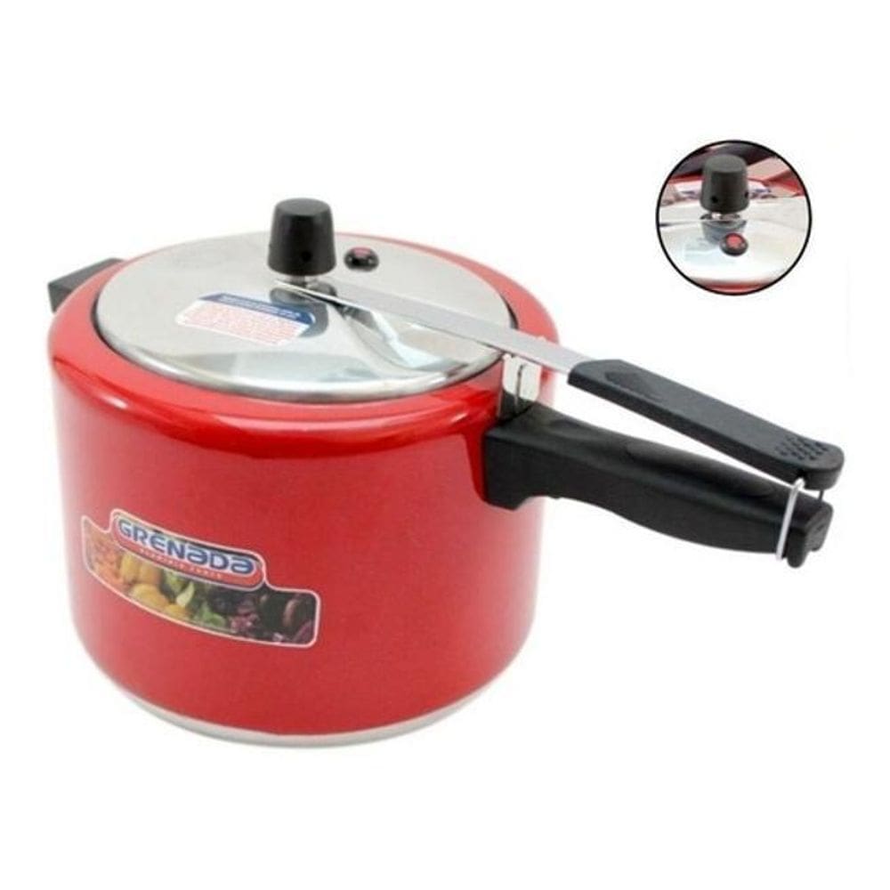 Panela Pressão Alumínio Vermelho 4,5L Segura Certificada