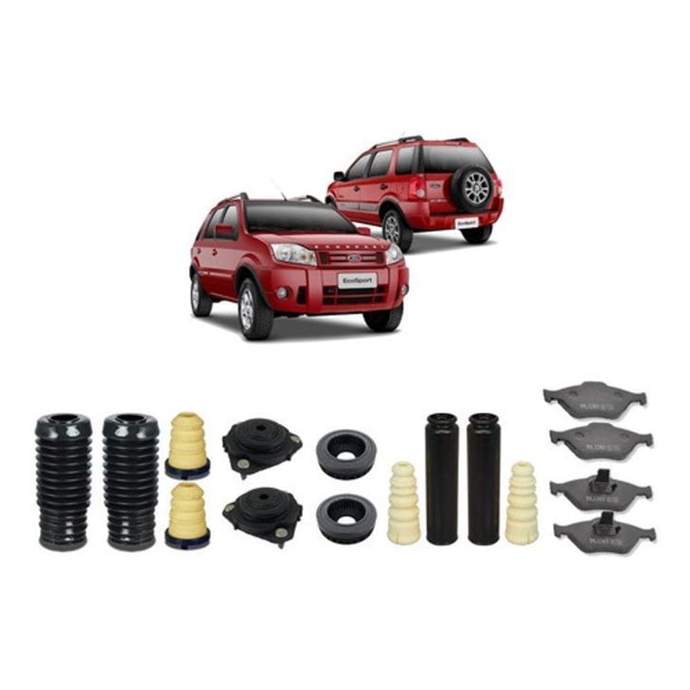 4 Kit Batente + Pastilha Freio Dianteira Ecosport 2003/2012