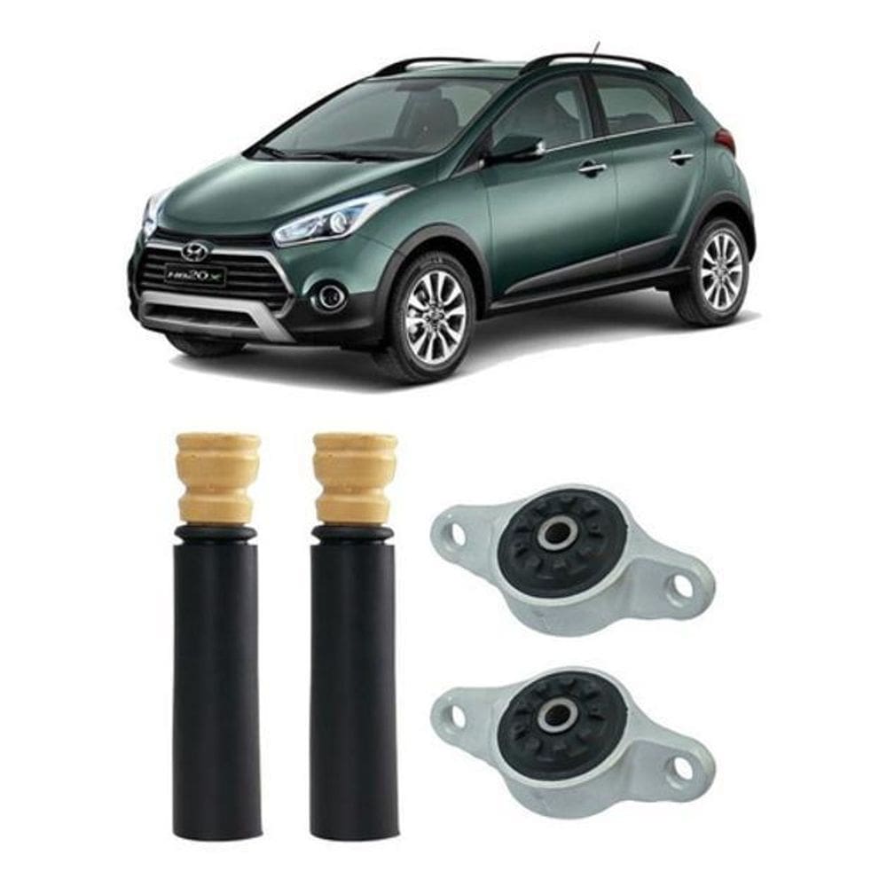 2 Kit Coxim Batente Coifa Traseiro Hb20X 2012 2013 2014 2015