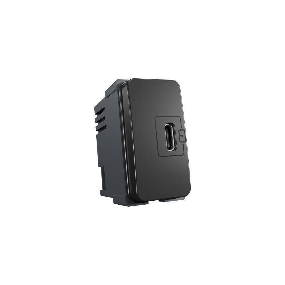 Módulo Tomada Carregador Usb-C Margirius B3 2A 10W Preto Ebo