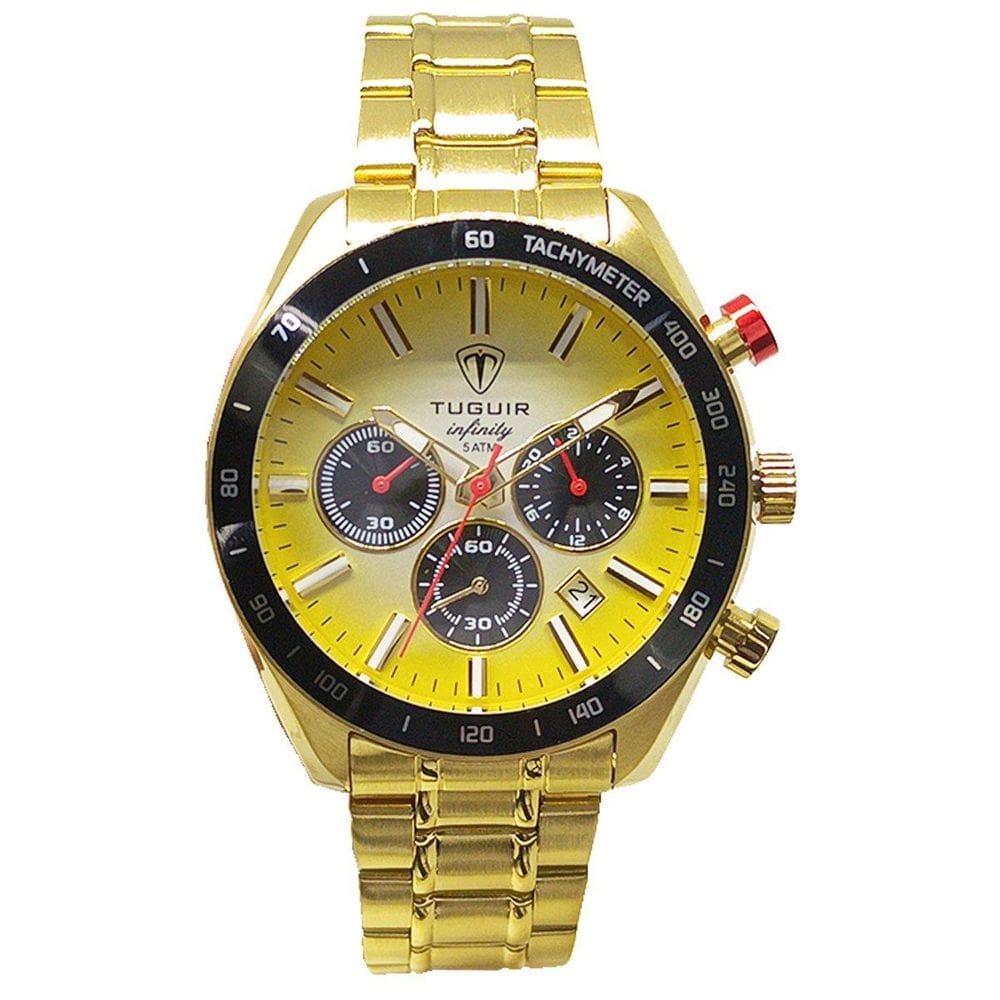 Relógio Cronógrafo Masculino Aço Tuguir Analógico 23-2231