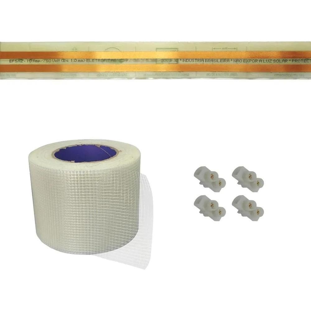 10X Kit Eletrofitas Adesiva 2 Pistas 2 Metros 750V 10A