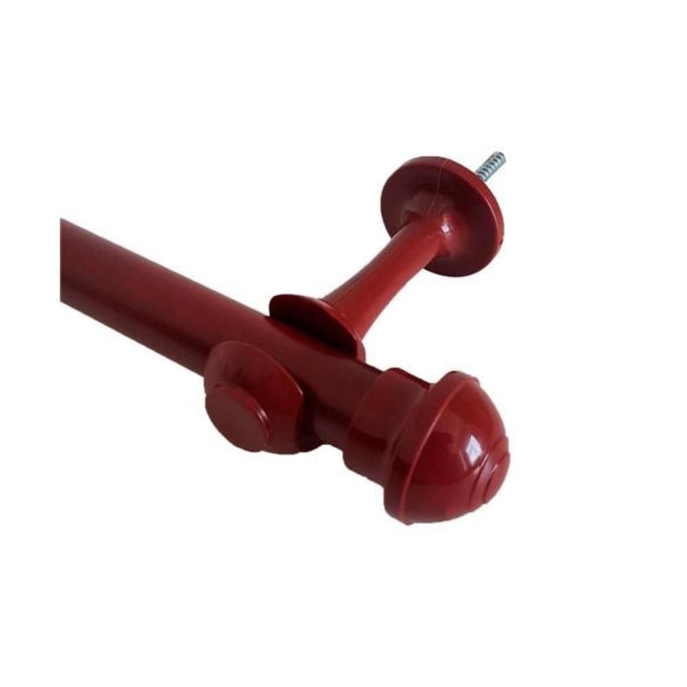 Kit 4 Suporte Para Varão Cortina Com Ponteira 28Mm Mogno