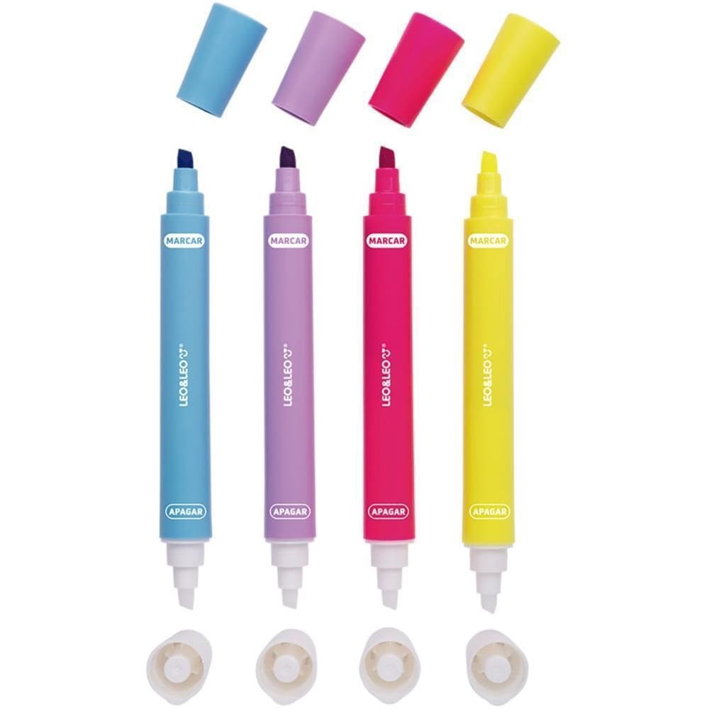 Caneta Marca Texto Apagavel 4 Cores Dp.C/16