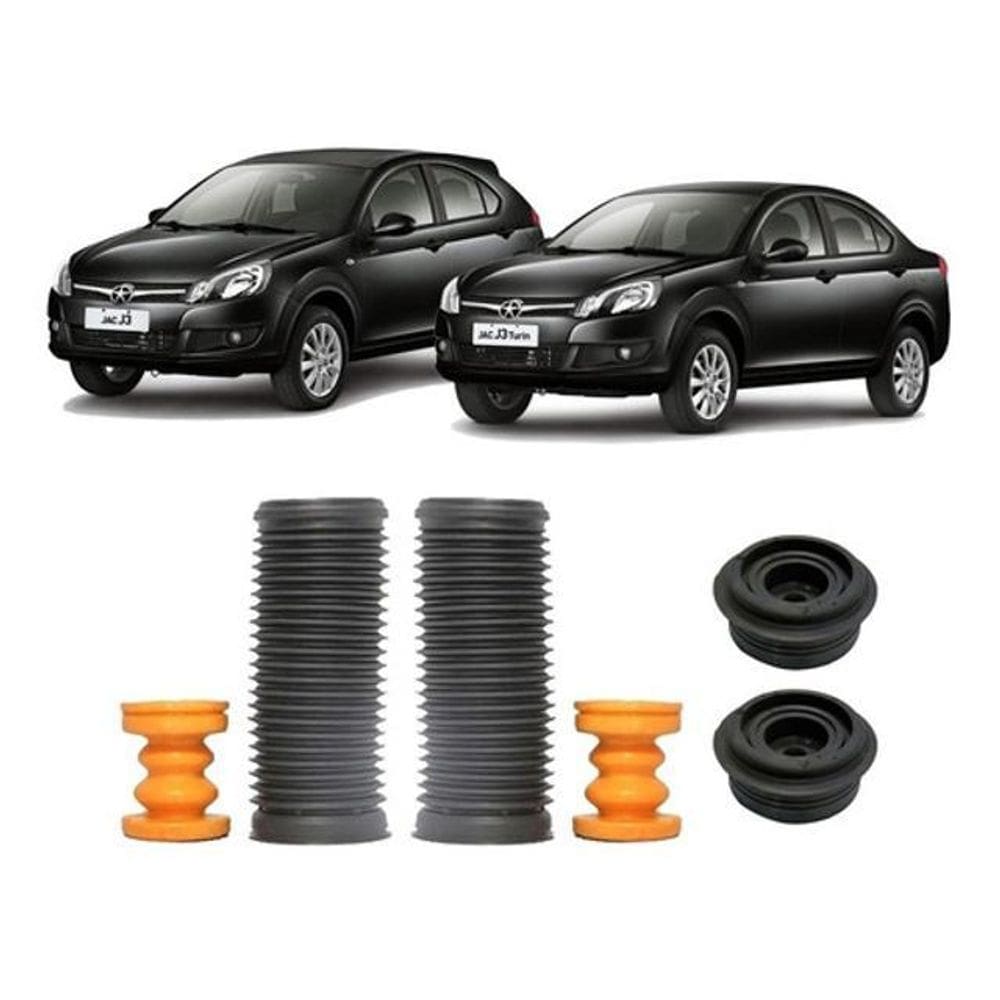 Par Kit Coxim Amortecedor Traseira Jac J3 2011 2012 2013 14