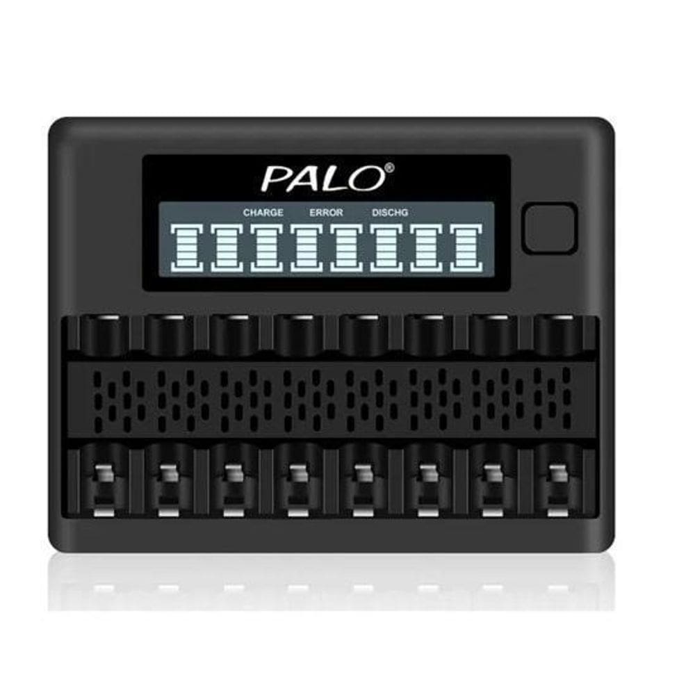 Carregador Bateria Pilha C/8 Baias Aa Aaa Ni-Mh Ni-Cd Usb