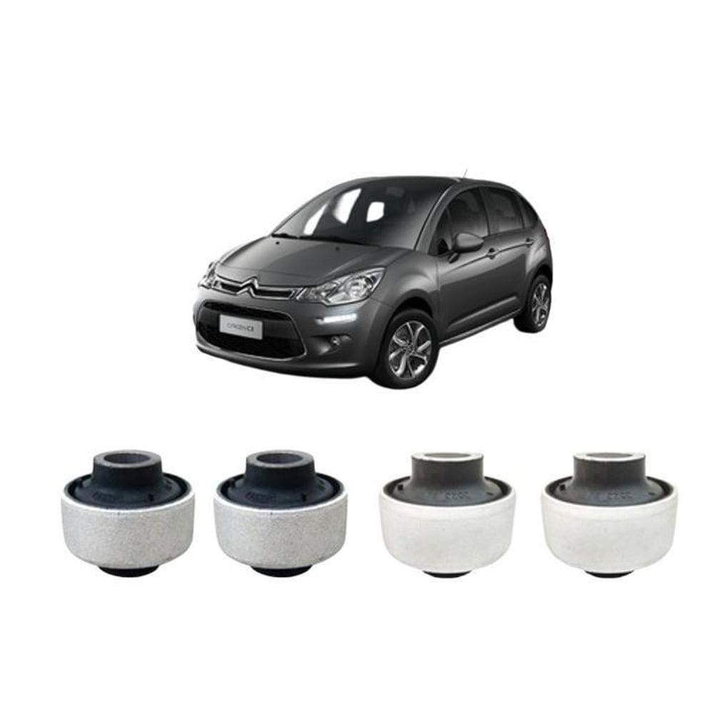 Kit 4 Bucha Bandeja Leque Dianteira C3 2012 2013 2014 2015