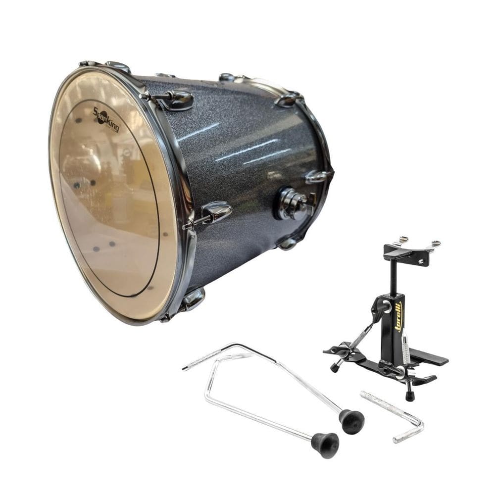 Kit Surdo Bumbo 16 X 16 Aro 2Mm + Elevador De Surdo Torelli