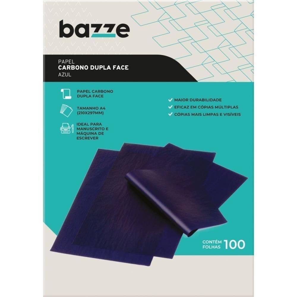 Papel Carbono Para Maquina Bazze A4 Dupla Face Azul
